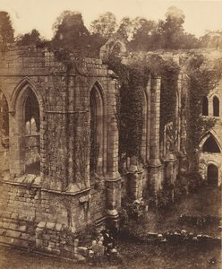 Fountains Abbey. Refektoret og kjøkkenet, 1850-tallet.