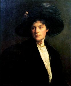 Kvinne med svart hatt, 1910