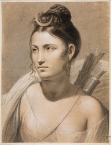 Diana (fargestift på papir) av Joseph Ducq