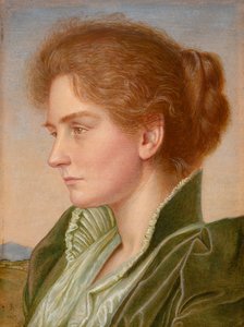 Gertrude Southall (akvarell med kroppsfarge og gummi arabicum, forhøyet med gull) av Joseph Edward Southall