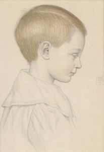 Skisse av et guttehode, 1906 (blyant og wc på papir) av Joseph Edward Southall
