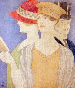 Besøkende på en utstilling av Joseph Edward Southall