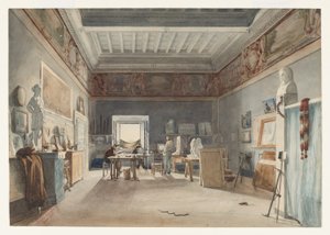 Et studio i Villa Medici, Roma av Joseph Eugène Lacroix