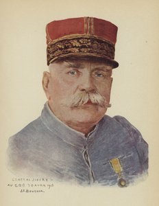 Joseph Joffre , fransk general (farge litho) av Joseph Felix Boucher