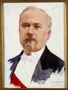 Portrett av Raymond Poincare (1860-1934) republikkens president. Maleri av Joseph-Felix Bouchor (1853-1937) 20. århundre Sun. 0,33x0,24 m OBS! Bruk av dette verket kan være underlagt en tredjeparts autorisasjonsforespørsel eller tilleggsgebyrer
