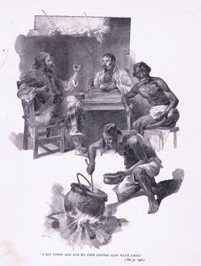 Jeg satte meg ned og spiste middagen min med dem (litho) av Joseph Finnemore