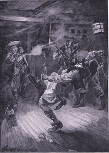 Skjøt den nye kapteinen gjennom hodet (litho) av Joseph Finnemore