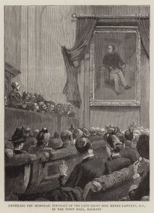 Avduking av minneportrettet til den sene høyre ærede Henry Fawcett, MP, i rådhuset, Hackney av Joseph Finnemore