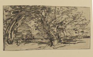 Study of Trees, 1870 (grafitt på papir) av Joseph Frank Currier