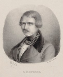 Portrett av komponisten Jean-Georges Kastner 1810-1867. av Joseph Frédéric Flaxland