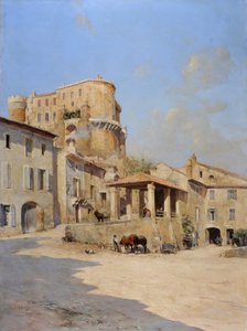 Isnard-slottet i Suze la Rousse (Suze-la-Rousse) av Joseph Garibaldi