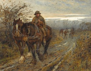 Weary Beasts Returning from the Plough, 1894 (wc på papir)