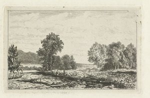 Landskap med to figurer