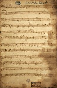 Partitur for trio av baryton, bratsj og bass for Angerfertigten, av Franz Joseph Haydn (1732-1809) Østerrike av Joseph Haydn