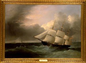 West Indiaman handelsskip / maleri av J.Heard, 1800-tallet