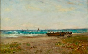 Tending the Boats, Ayrshire Coast (olje på lerret)