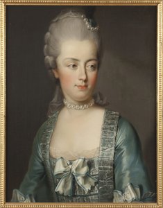 Portrett av erkehertuginne Marie Antoinette av Østerrike (1755-1793), franskmennenes dronning, av Hickel, Josef (1736 -1807). Olje på lerret. Mål: 65x50 cm. Nationalmuseum Stockholm