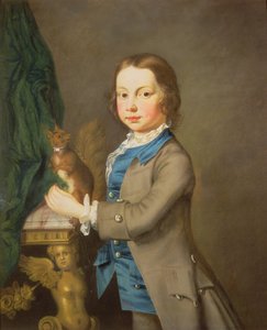 Et portrett av en gutt med et kjæledyrekorn, 1700-tallet