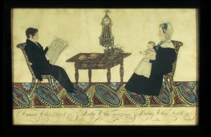 Herr og fru Daniel Otis og barn av Joseph Hilliard Davis