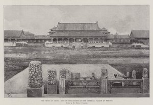 Krisen i Kina, en av domstolene til det keiserlige palasset i Peking av Joseph Holland Tringham