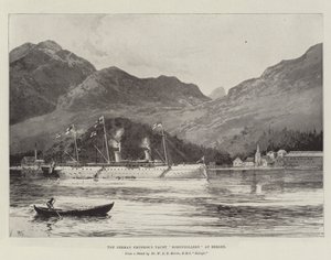 Den tyske keiserens Yacht Hohenzollern ved Bergen av Joseph Holland Tringham