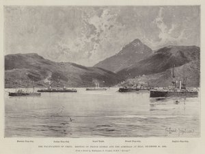 Stillehavet på Kreta, møte mellom prins George og admiralene i Milo, 20. desember 1898 av Joseph Holland Tringham