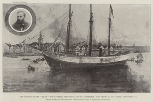 Frams retur med kaptein Sverdrups arktiske ekspedisjon, fartøyet ved Stavanger, 19. september av Joseph Holland Tringham