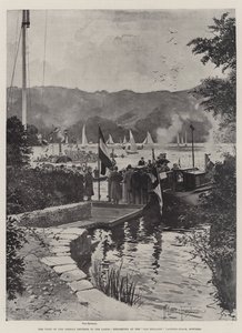 Besøket av den tyske keiseren til innsjøene, ombordstigning på Old England Landing-Stage, Bowness