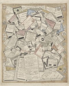 Frans papiergeld Mynter og andre papirer fra den franske republikk (tittel på objekt) av Joseph Hunin