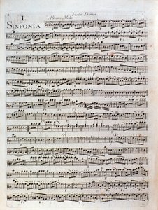 Side med partitur av Symfoni i dur av Pleyel av Joseph Ignace Pleyel