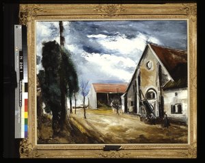 Gårdsgård (olje på lerret)