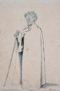 A Blind Chief of Otawao, ca. 1844 (penn og blyant på papir) av Joseph Jenner Merrett