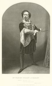 Mr Charles Dillon som Hamlet, akt III, scene IV av Joseph Kenny Meadows