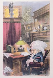 'The Raven' (farge litho) av Joseph Keppler