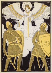 Kampen mellom Roland og Olivier (fargelitografi) av Joseph Kuhn-Regnier
