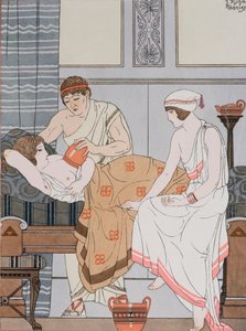 Cupping, illustrasjon fra 'The Complete Works of Hippocrates', 1932 av Joseph Kuhn-Regnier