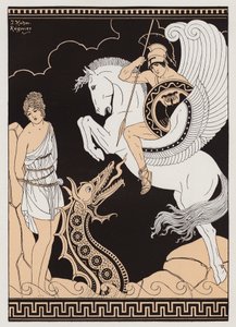 Perseus og Andromeda (fargelitografi) av Joseph Kuhn-Regnier