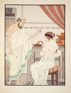Fysisk undersøkelse, illustrasjon fra 'The Works of Hippocrates', 1934 av Joseph Kuhn-Regnier