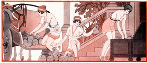 Hva var, i den olympiske perioden, Le Prix de Diane - Fullstendige løpsresultater - Le Result complet de races - illustrasjon fra la Vie Parisienne, 1927 av Joseph Kuhn-Regnier