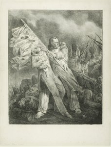 Den sårede fanebæreren av Joseph Louis Hippolyte Bellange