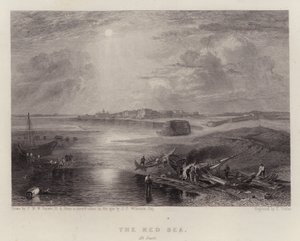 Rødehavet, ved Suez (farge litho)