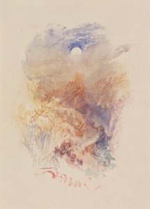 A Mountain Pass in Moonlight, ca. 1845 (akvarell på papir) av Joseph Mallord William Turner