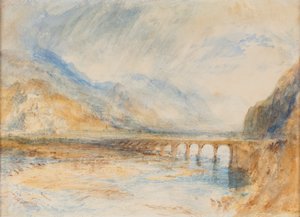 Bellinzona - Broen over Ticino, ca. 1843 (akvarell på papir) av Joseph Mallord William Turner