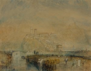 Bellinzona nr. 11, Sveits, ca. 1843 (akvarell, penn og blekk og kroppsfarge over spor av blyant på papir) av Joseph Mallord William Turner