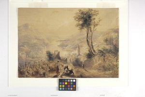 Berncastle (Oberwesel) (akvarell og gouache på off-white papir) av Joseph Mallord William Turner