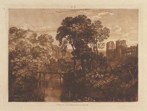 Berry Pomeroy Castle Liber Studiorum, del XII, plate 58, 1. januar 1816. av Joseph Mallord William Turner