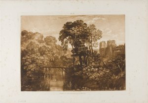 Berry Pomeroy Castle, plate 58 fra Liber Studiorum av Joseph Mallord William Turner
