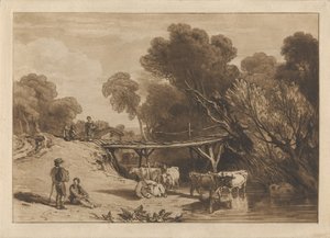 Bro og kyr av Joseph Mallord William Turner