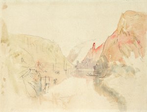 Slottet Traben-Trarbach ved Mosel, ca. 1844 (blyant og akvarell på papir) av Joseph Mallord William Turner