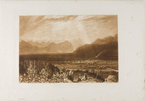 Alpekjede fra Grenoble til Chamberi, plate 40 fra Liber Studiorum av Joseph Mallord William Turner